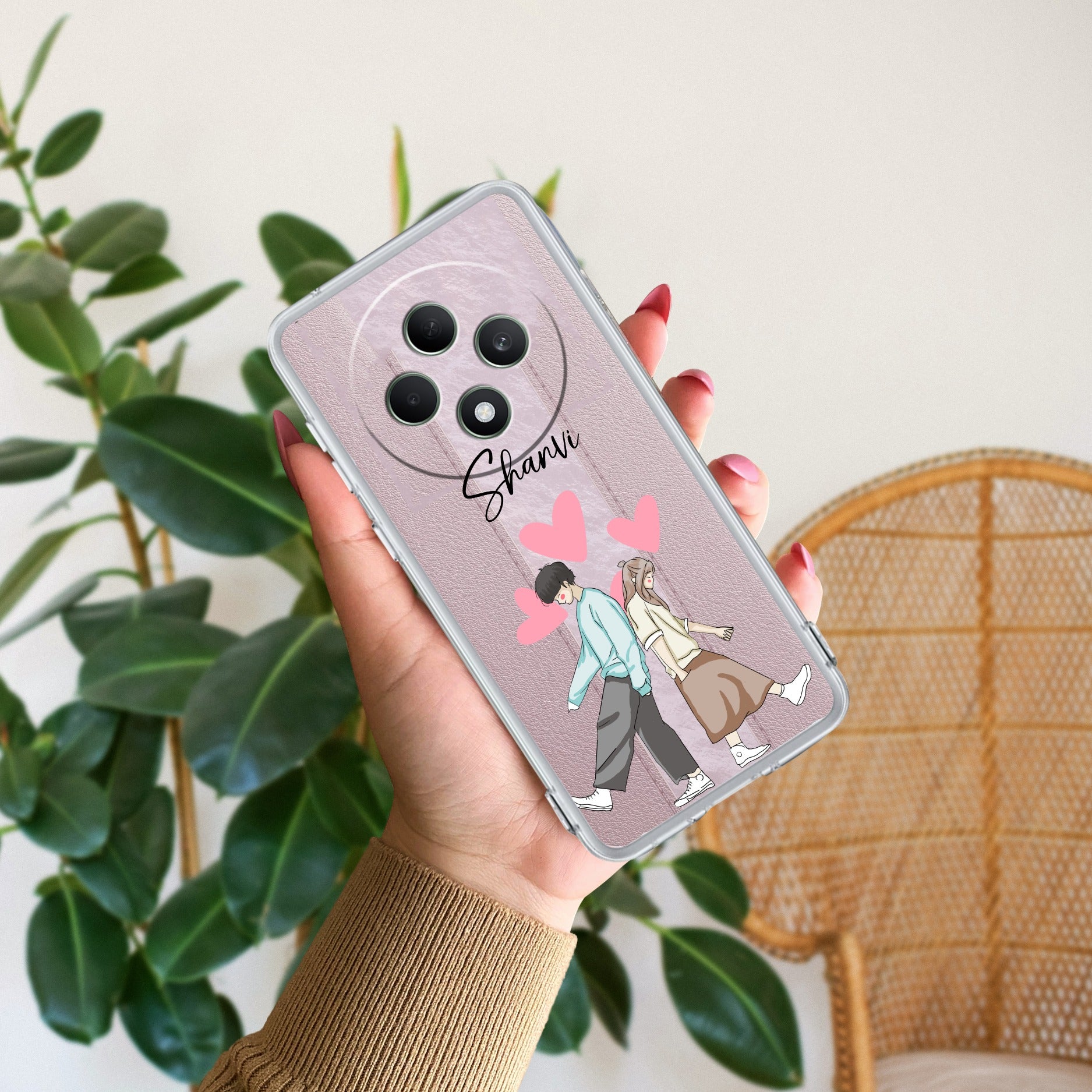 Love Couple Customize Anti Yellow Case For Oppo F27 5G