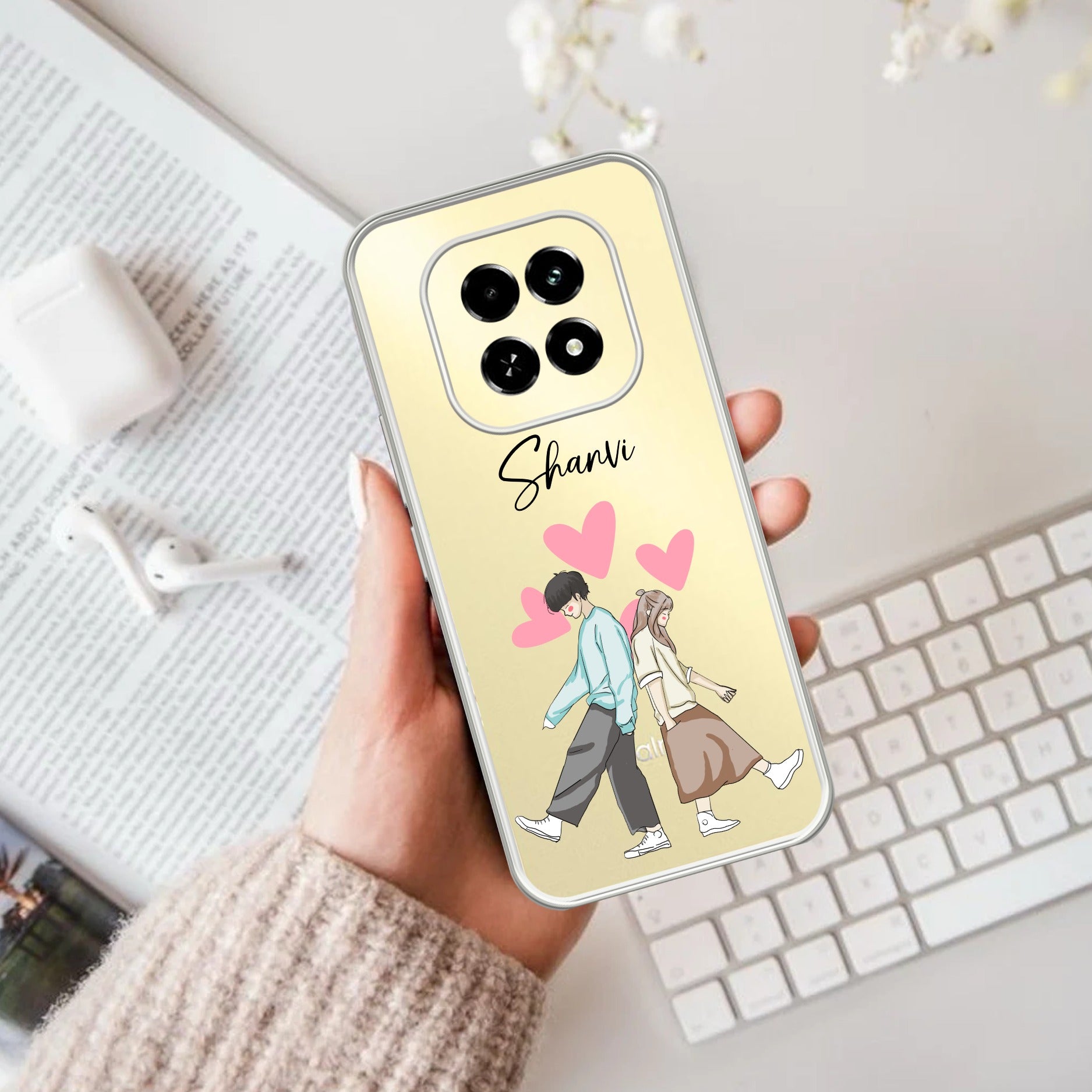 Love Couple Customize Transparent Silicon Case For Oppo F29 5G