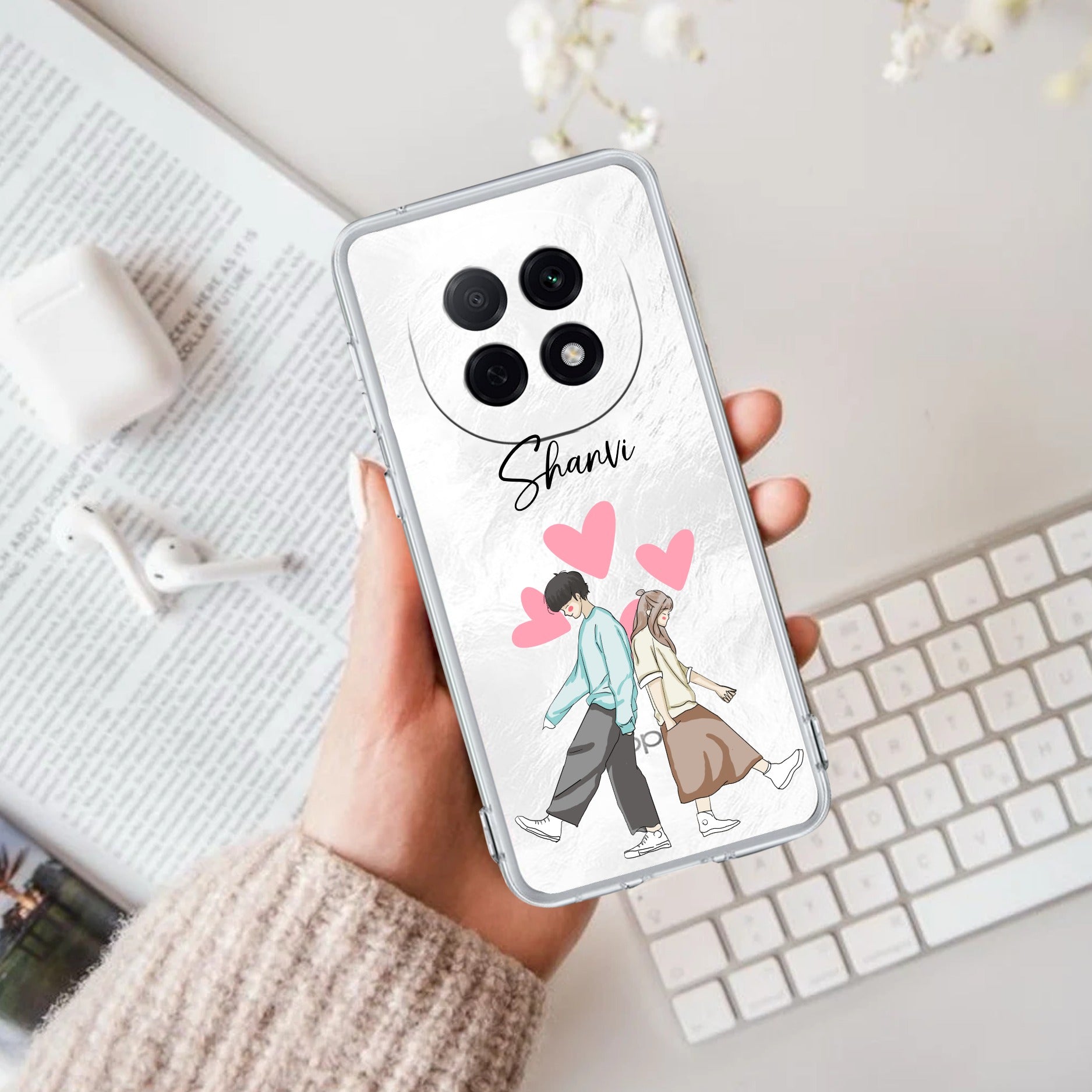 Love Couple Customize Anti Yellow Case For Oppo F29 Pro 5G