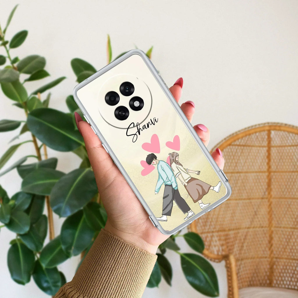 Love Couple Customize Anti Yellow Case For Oppo F31 Pro Plus 5G