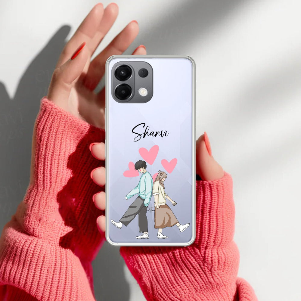 Love Couple Customize Transparent Silicon Case For Oppo