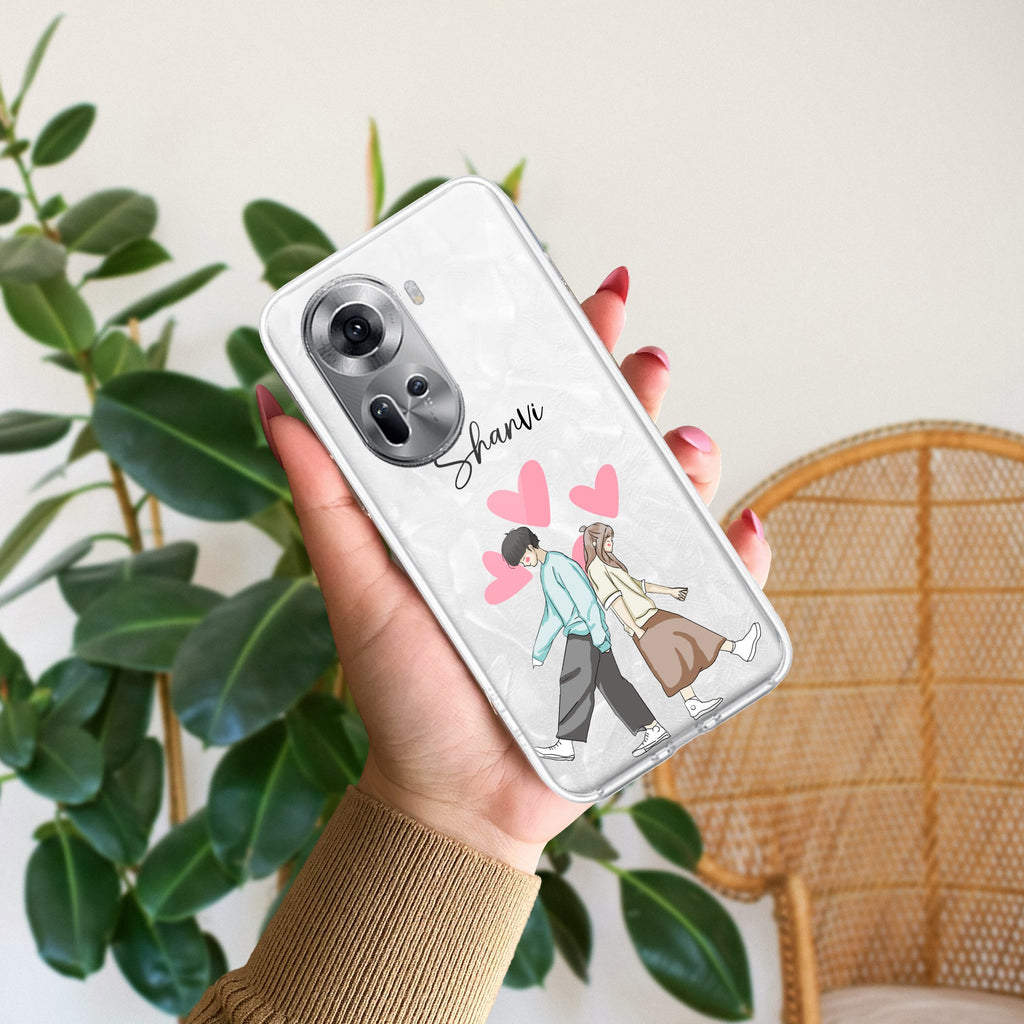 Love Couple Customize Anti Yellow Case For Oppo Reno 11 5G