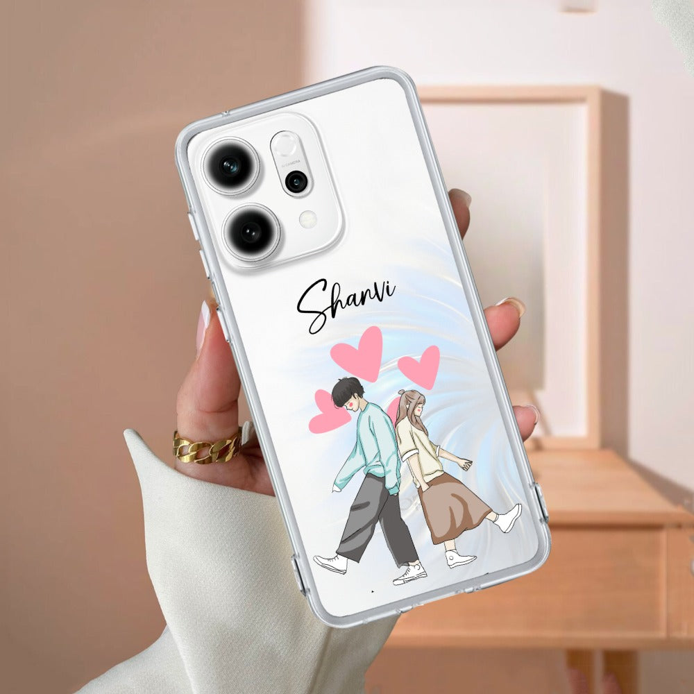 Love Couple Customize Transparent Silicon Case For Oppo