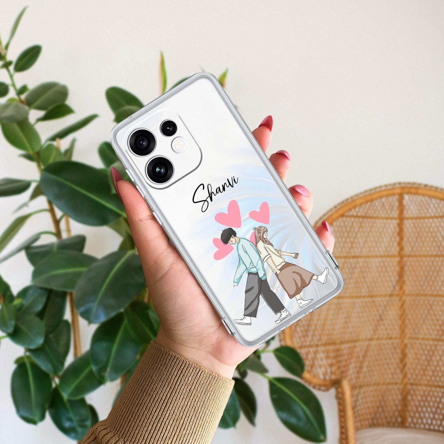 Love Couple Customize Anti Yellow Case For Oppo Reno 16 5G
