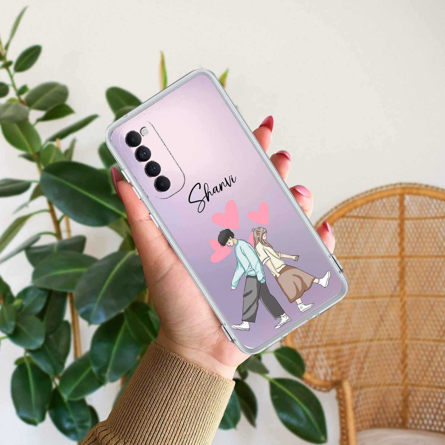 Love Couple Customize Transparent Silicon Case For Oppo