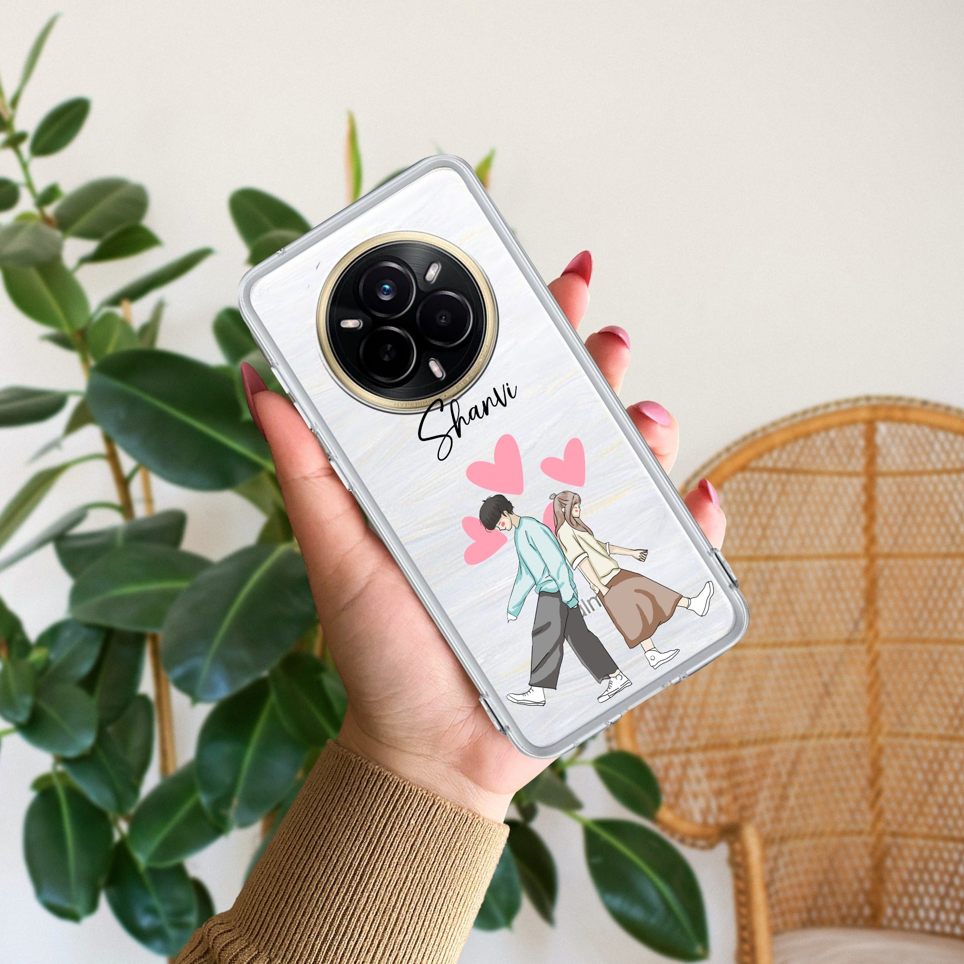 Love Couple Customize Anti Yelllow Case For Realme 14 Pro Plus 5G