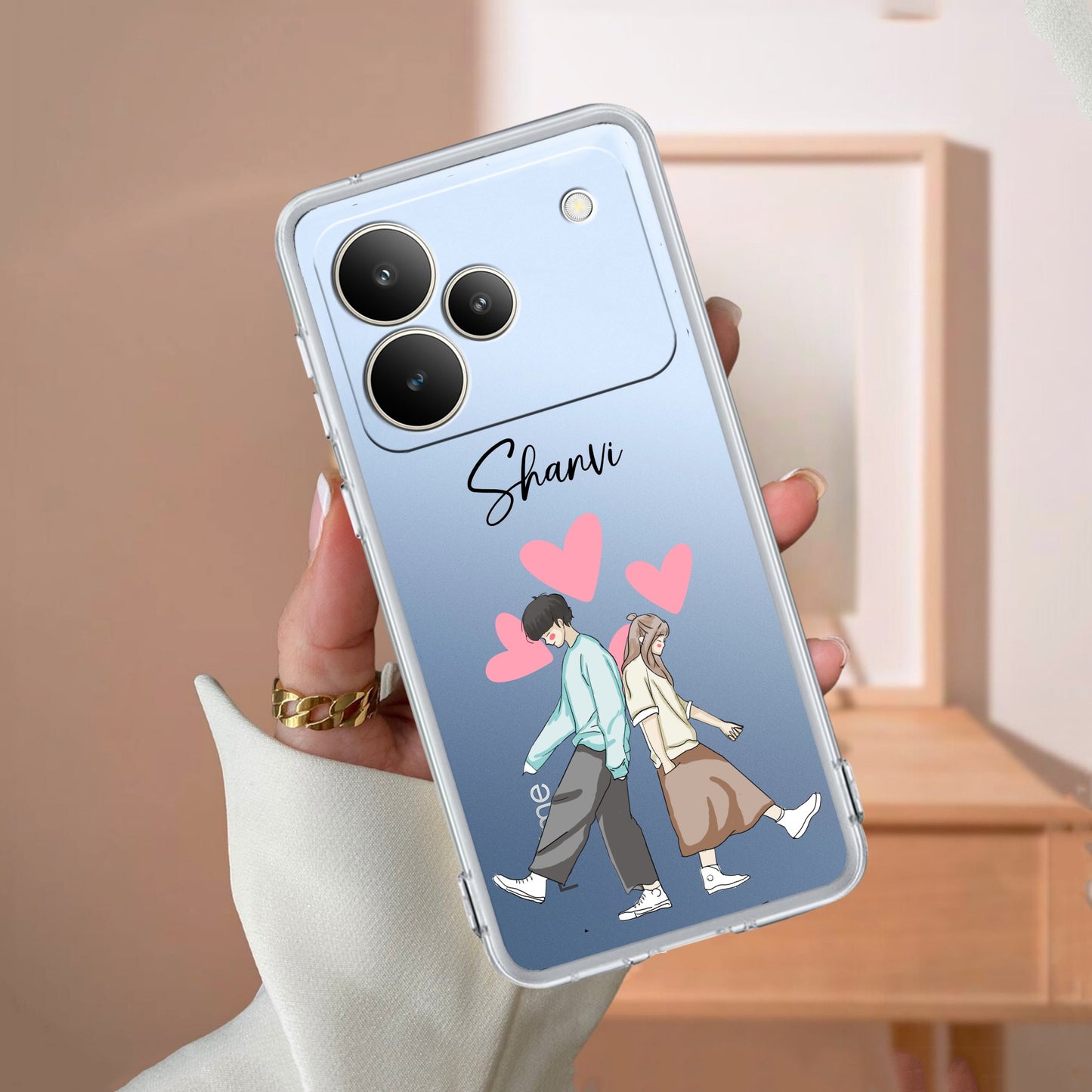 Love Couple Customize Transparent Silicon Case For Realme/Narzo