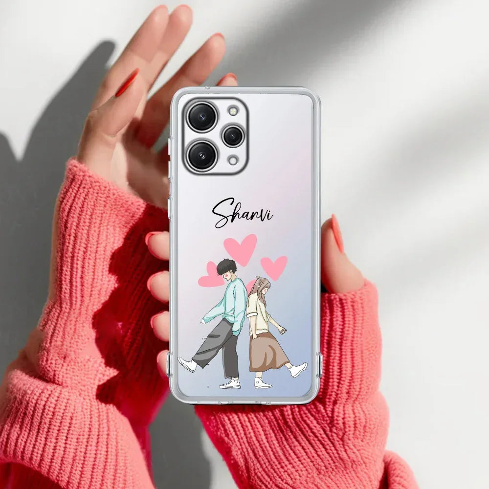 Love Couple Customize Transparent Silicon Case For Redmi 12 4G