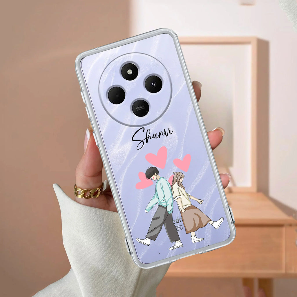 Love Couple Customize Transparent Silicon Case For Redmi 14C 5G
