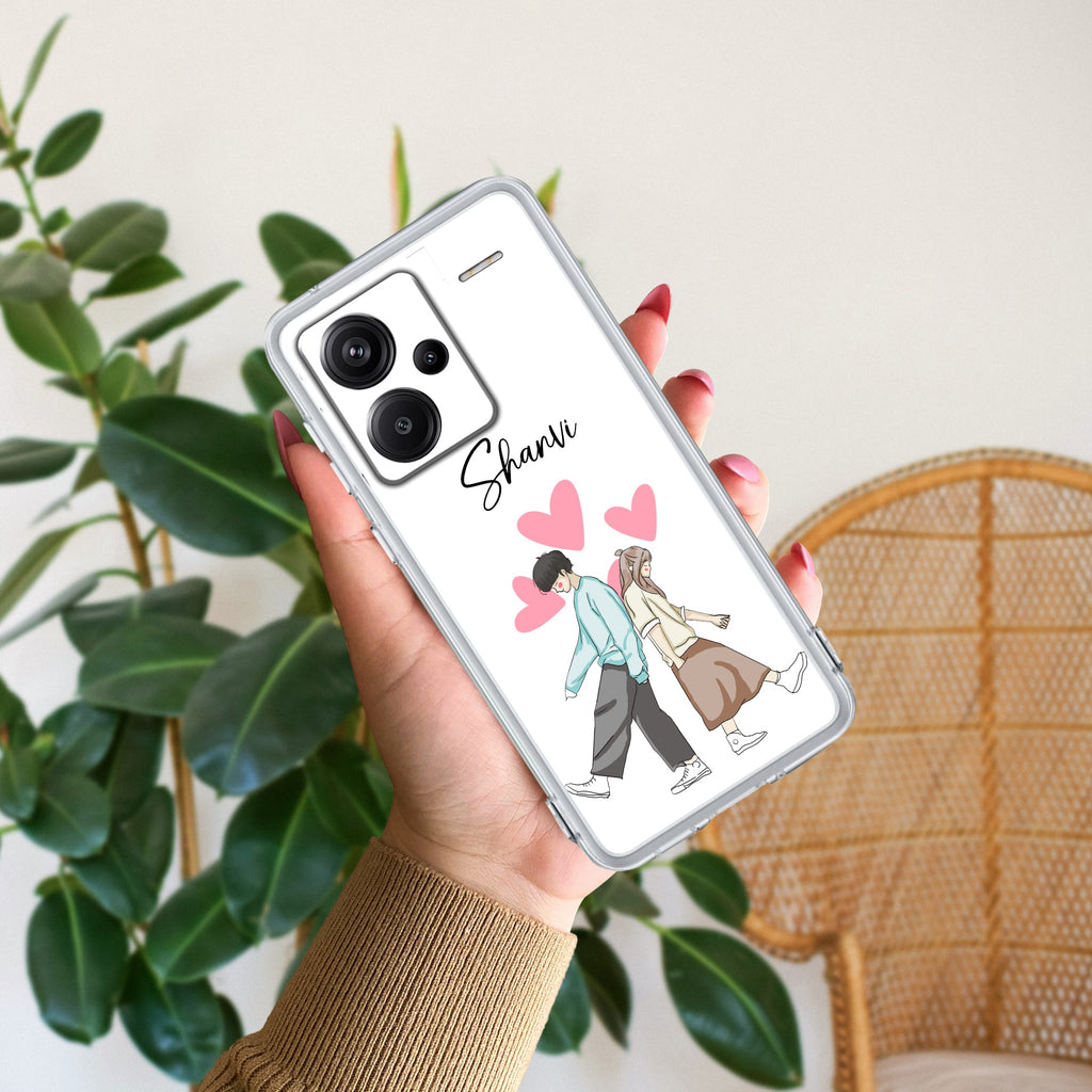 Love Couple Customize Transparent Silicon Case For Redmi Note 13 Pro Plus 5G