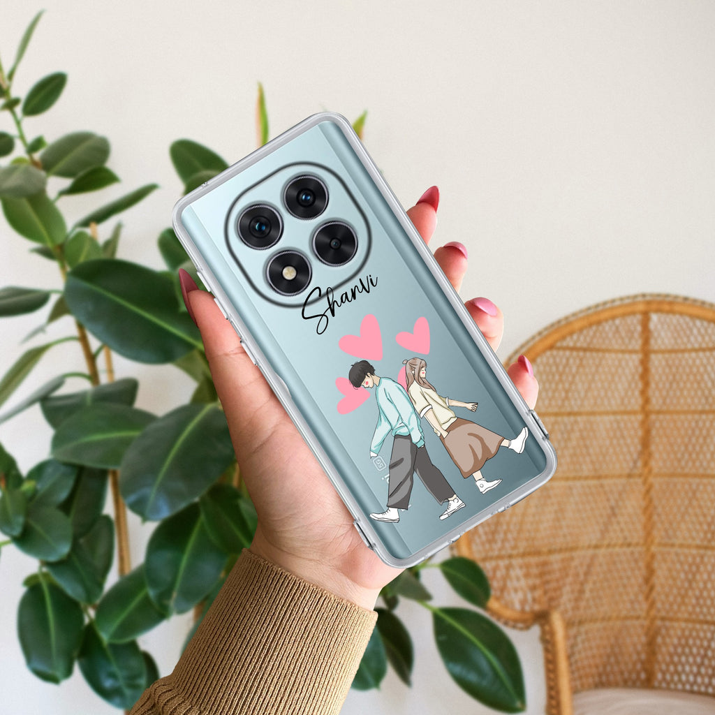 Love Couple Customize Transparent Silicon Case For REDMI Note 14 SE 5G