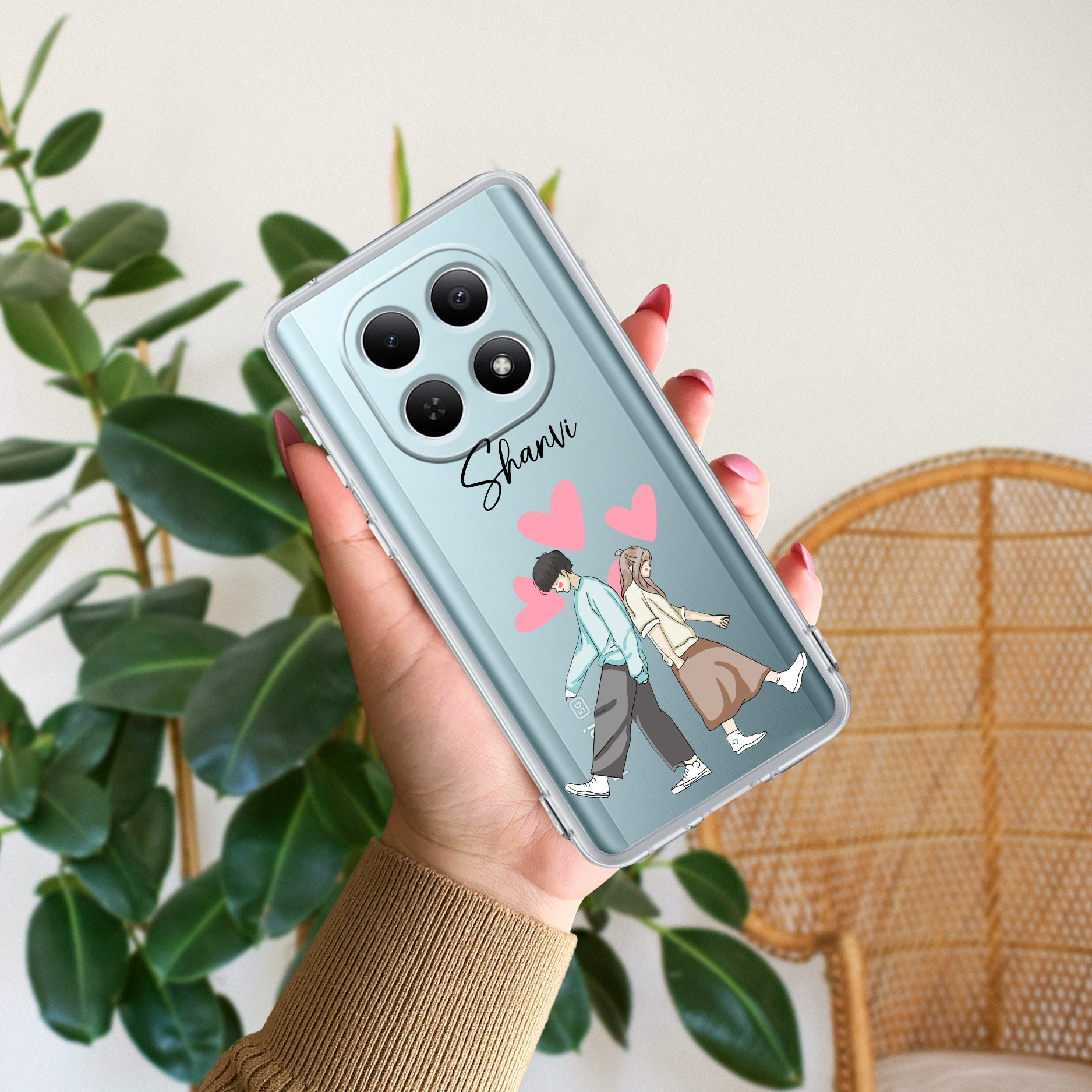 Love Couple Customize Transparent Silicon Case For Redmi Note 15 5G