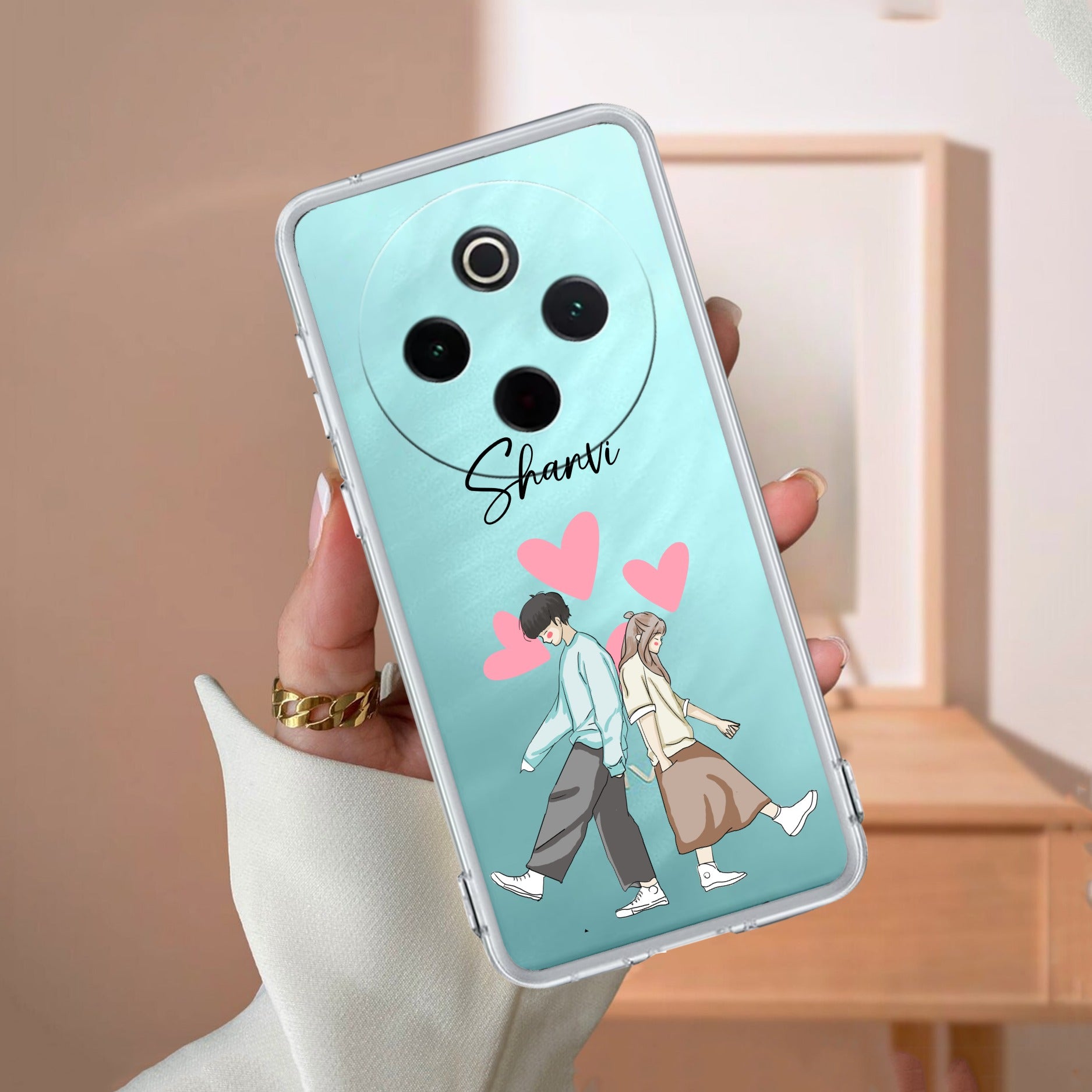 Love Couple Customize Transparent Silicon Case For Vivo