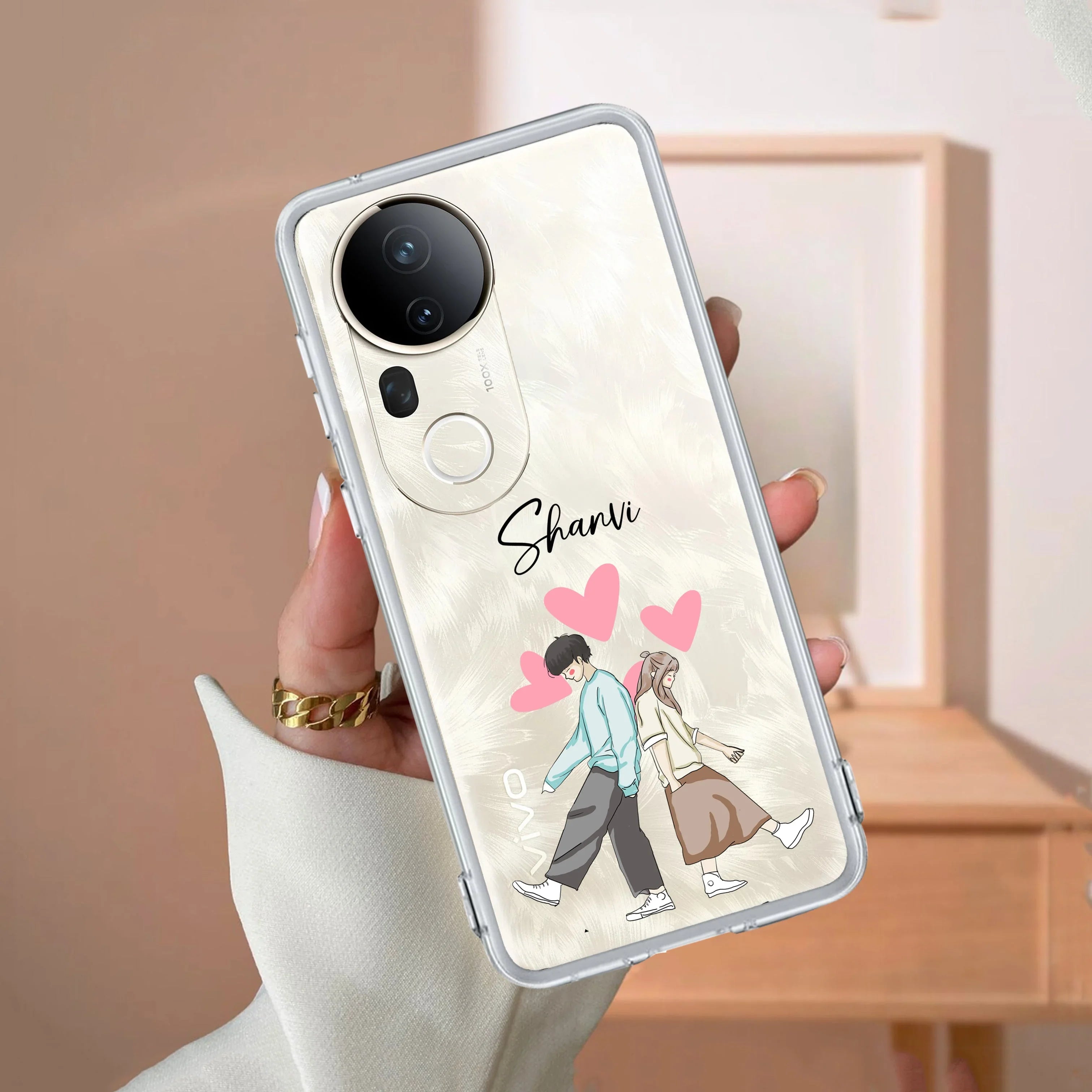 Love Couple Customize Transparent Silicon Case For Vivo - ShopOnCliQ