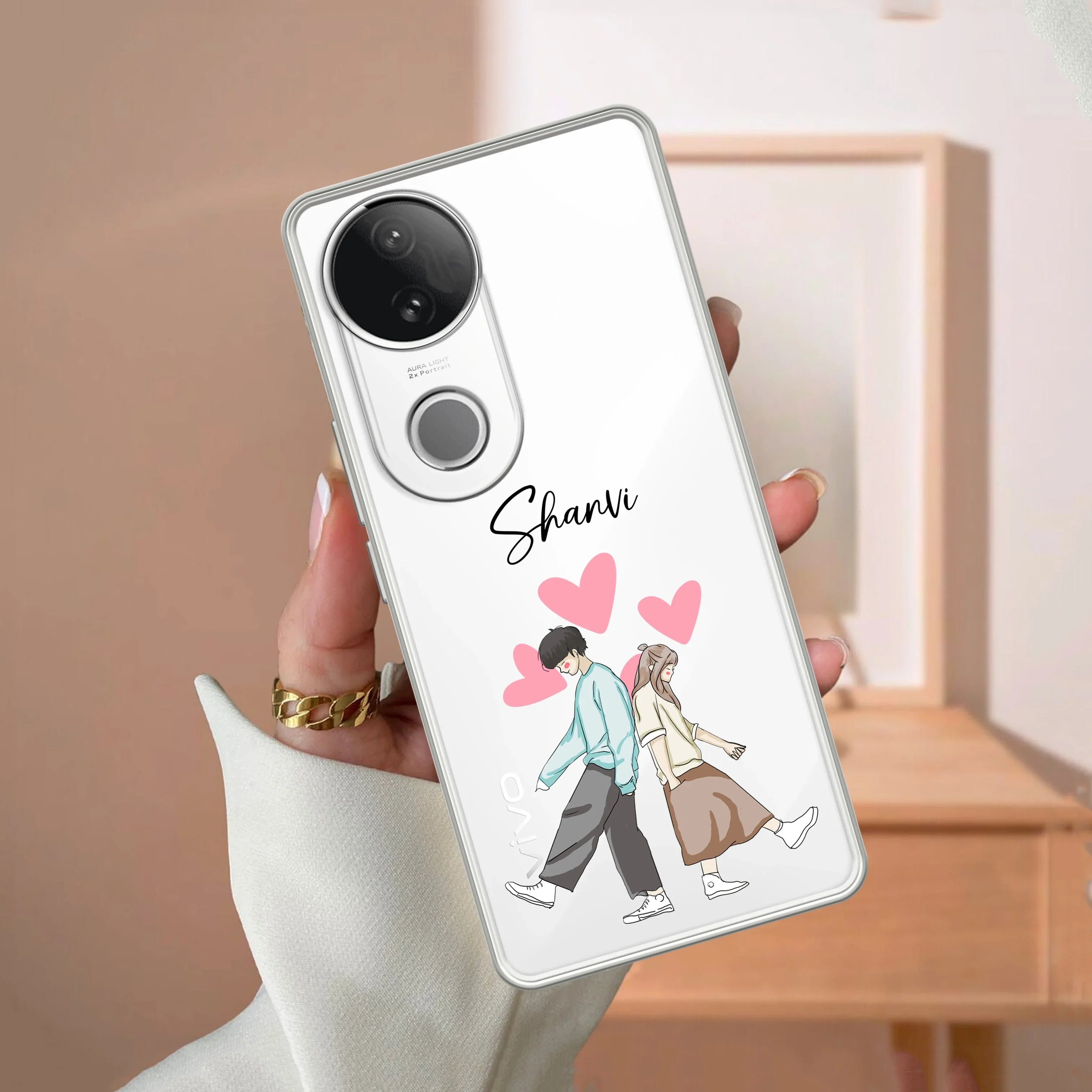 Love Couple Customize Transparent Silicon Case For Vivo - ShopOnCliQ