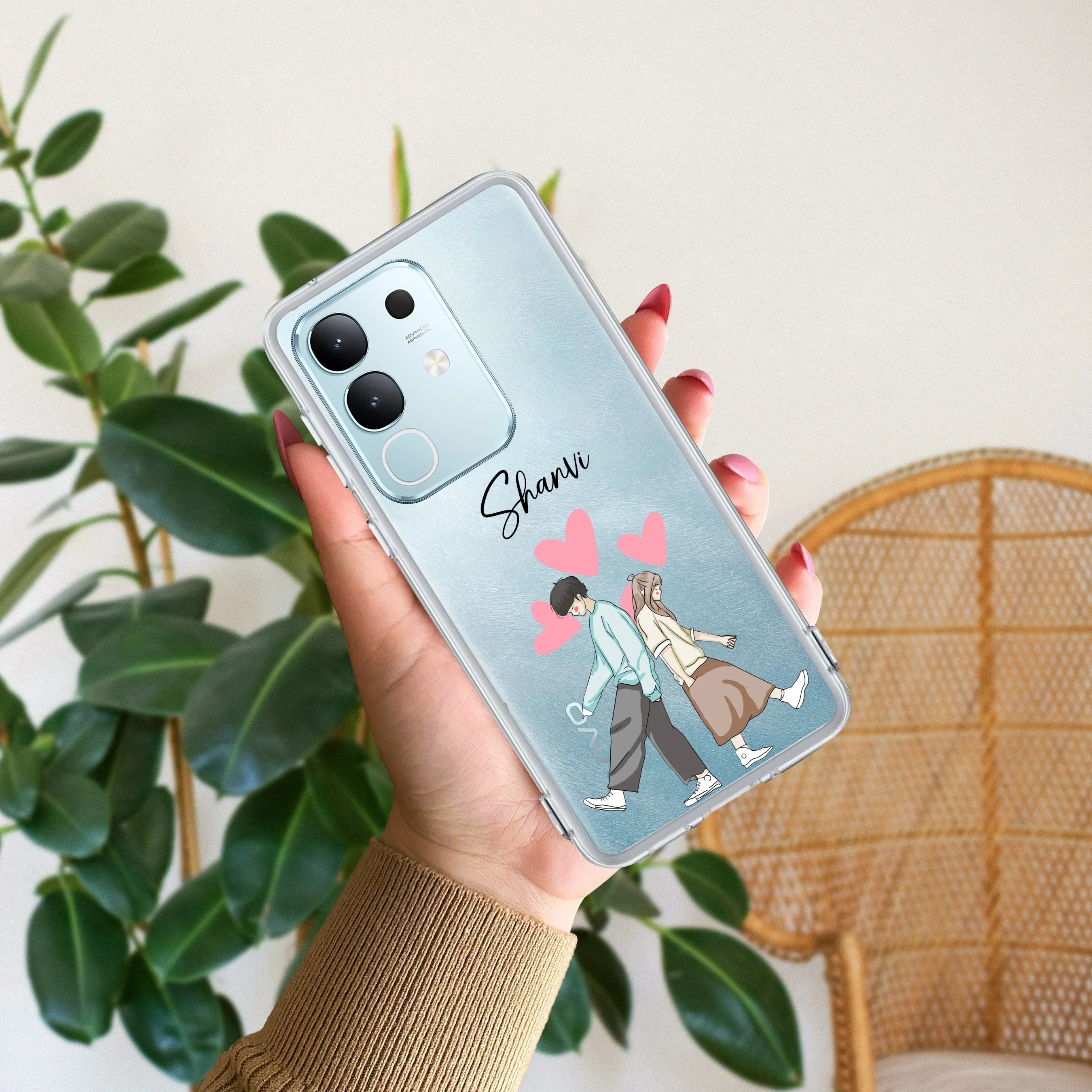 Love Couple Customize Transparent Silicon Case For Vivo - ShopOnCliQ