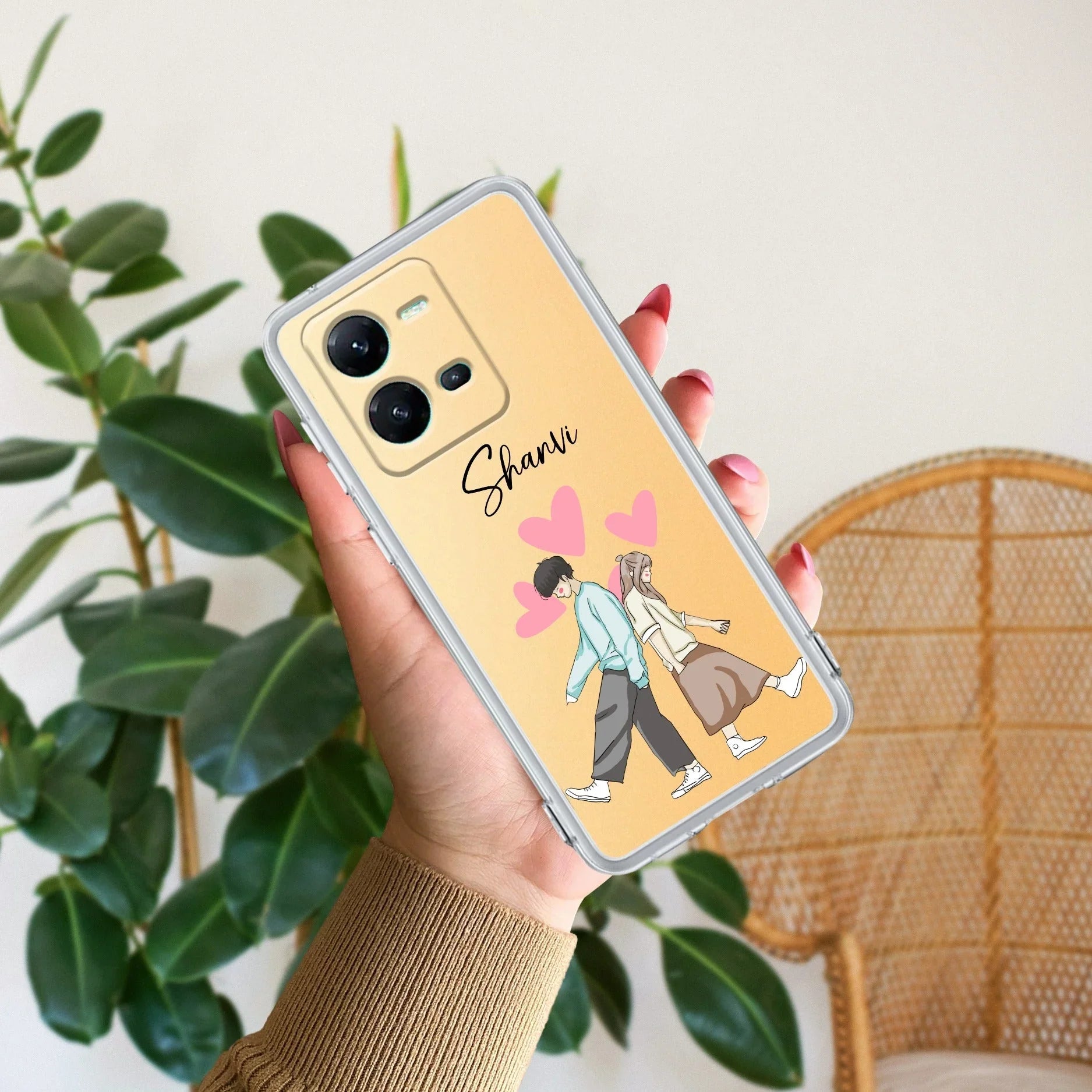 Love Couple Customize Transparent Silicon Case For Vivo - ShopOnCliQ