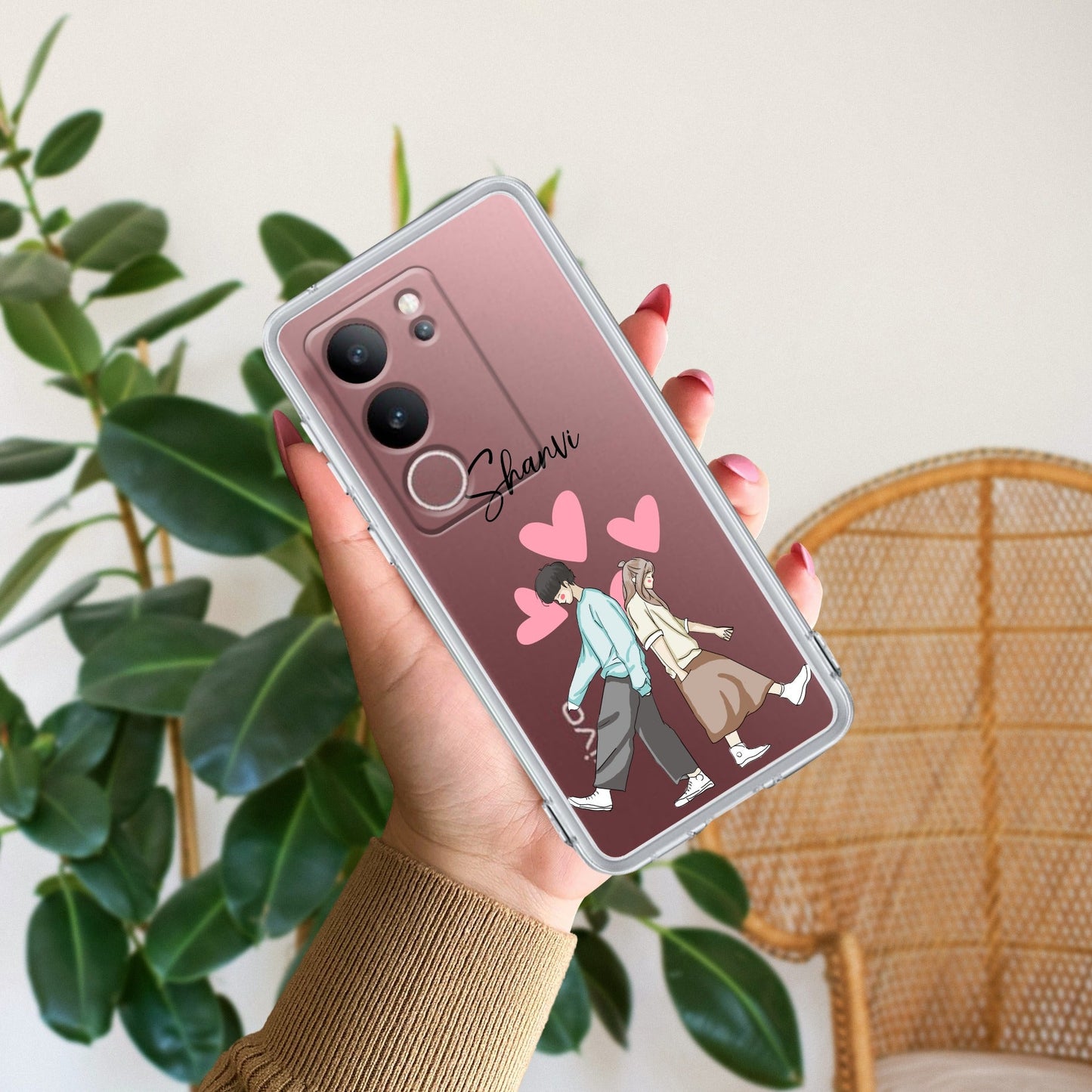 Love Couple Customize Transparent Silicon Case For Vivo