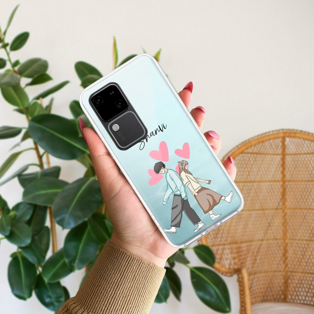 Love Couple Customize Transparent Silicon Case For Vivo V30 5G