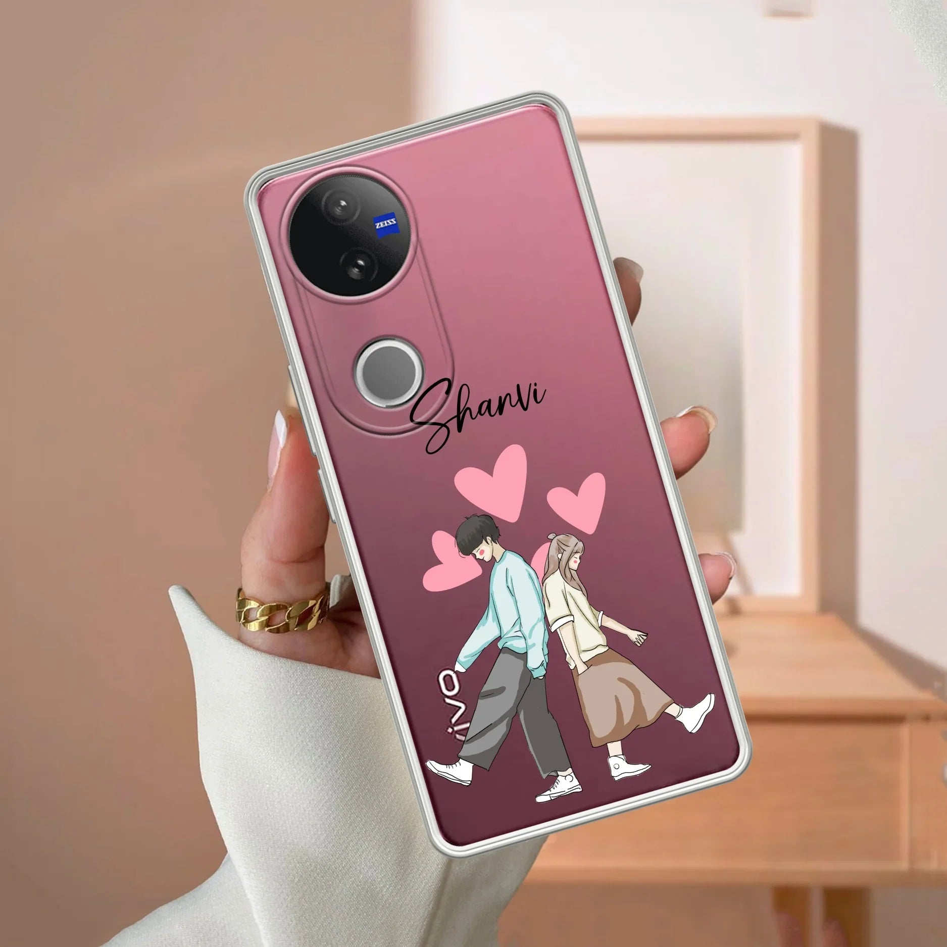 Love Couple Customize Transparent Silicon Case For Vivo - ShopOnCliQ