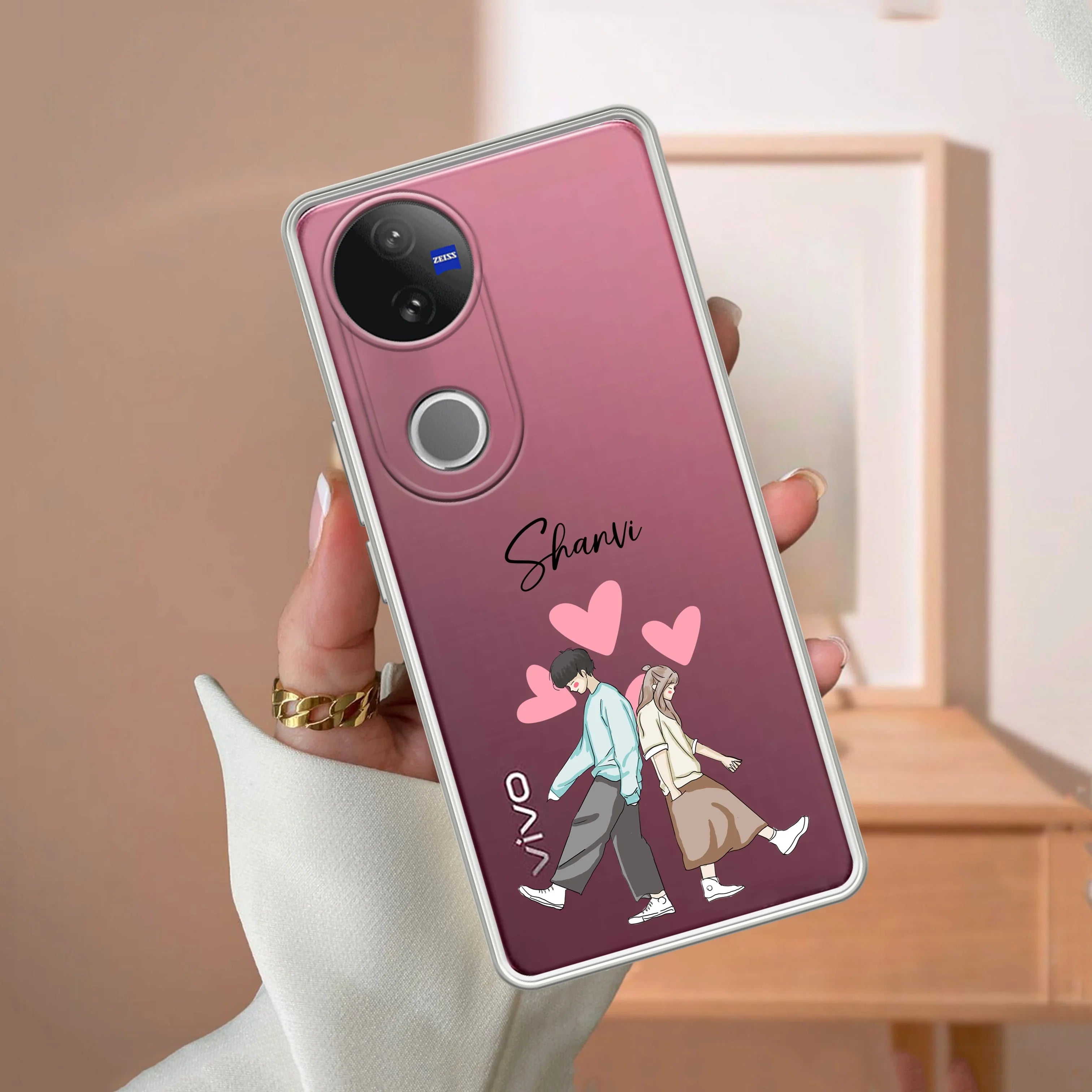 Love Couple Customize Transparent Silicon Case For Vivo - ShopOnCliQ
