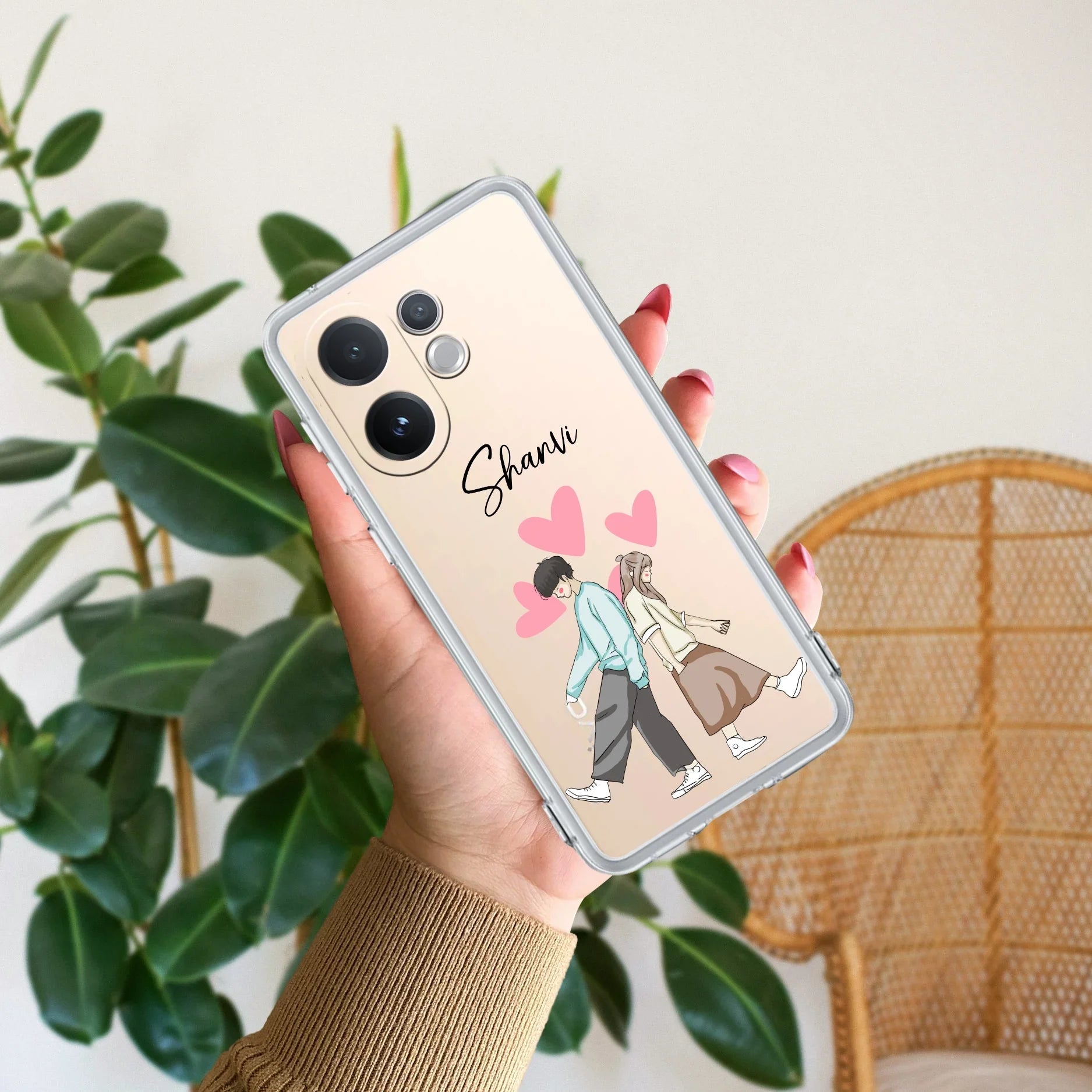 Love Couple Customize Transparent Silicon Case For Vivo - ShopOnCliQ