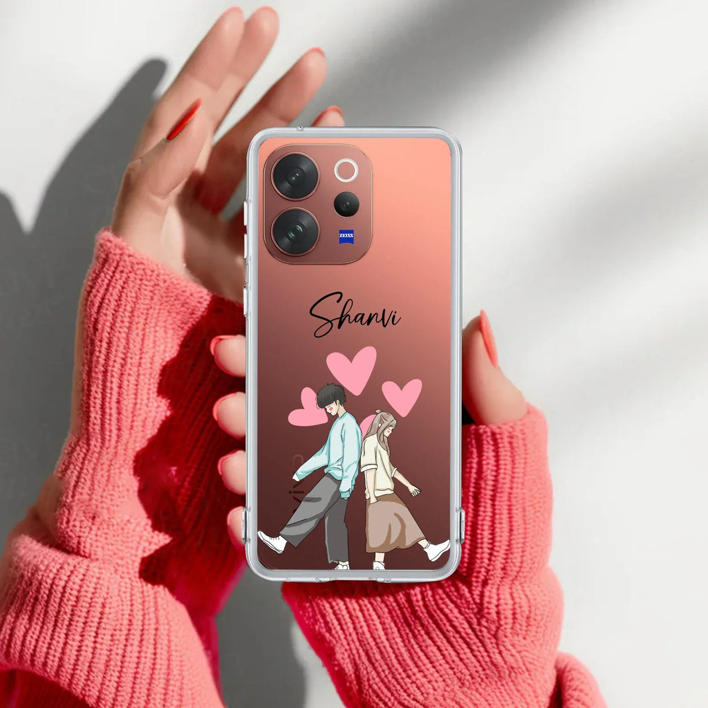 Love Couple Customize Transparent Silicon Case For Vivo V40e 5G