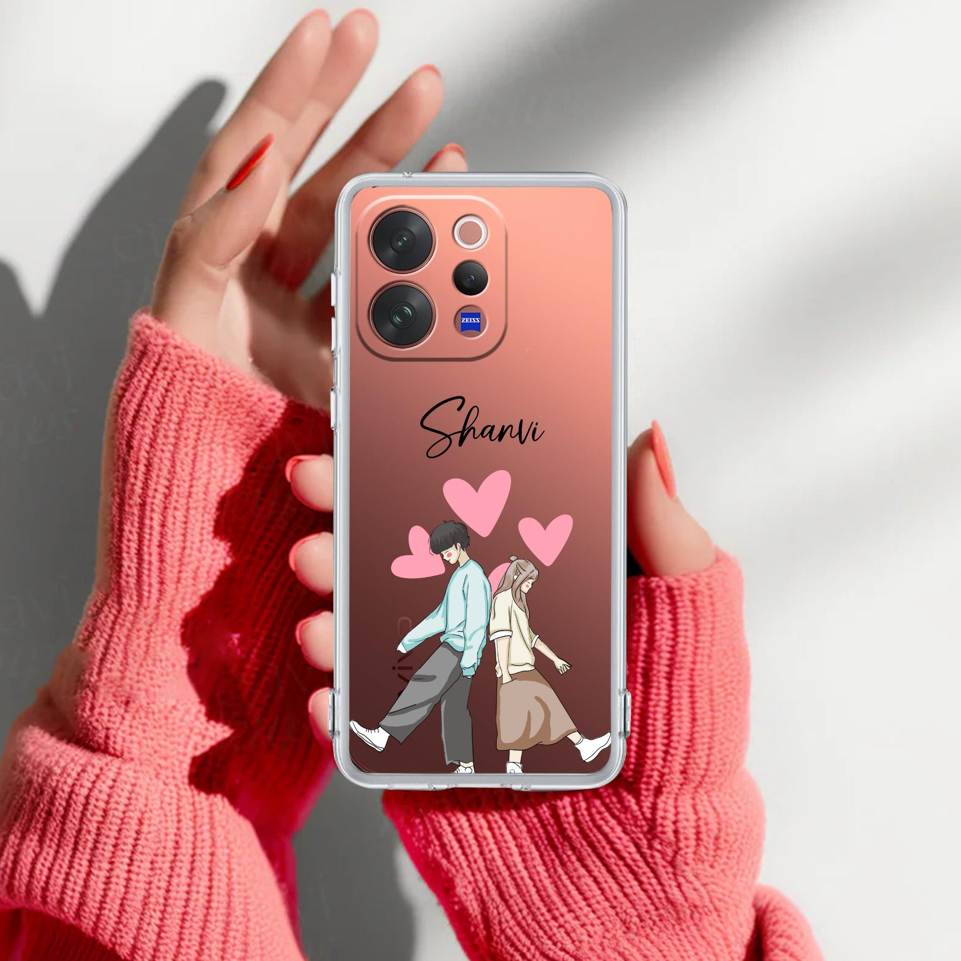 Love Couple Customize Transparent Silicon Case For Vivo V70 Elite 5G