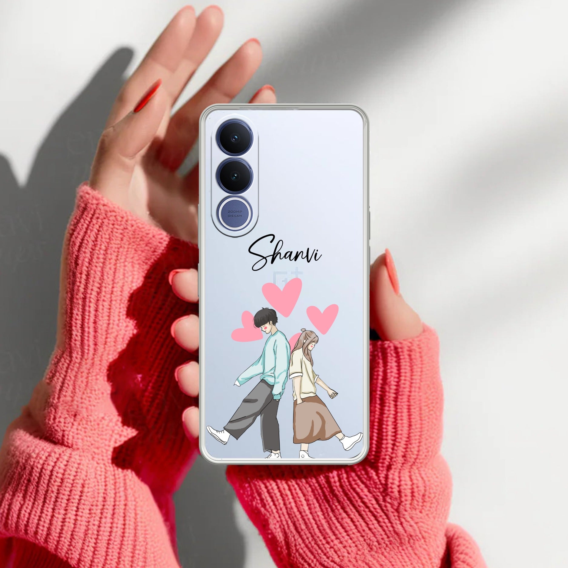 Love Couple Customize Transparent Silicon Case For Vivo V70 FE 5G