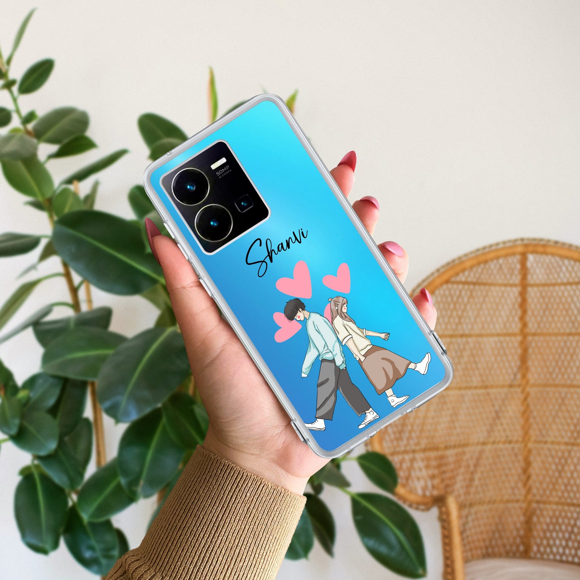 Love Couple Customize Transparent Silicon Case For Vivo Y35