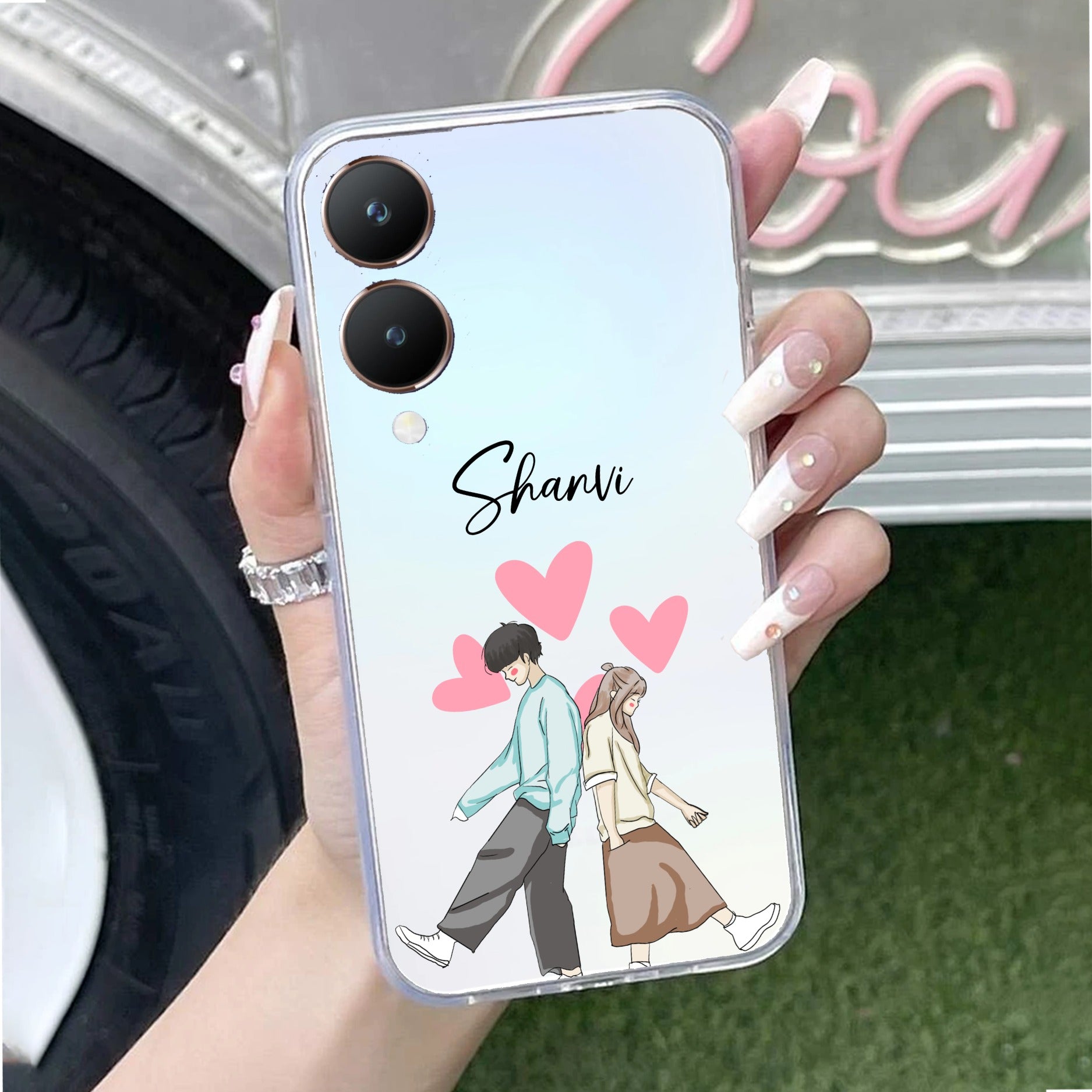 Love Couple Customize Transparent Silicon Case For Vivo Y28 5G