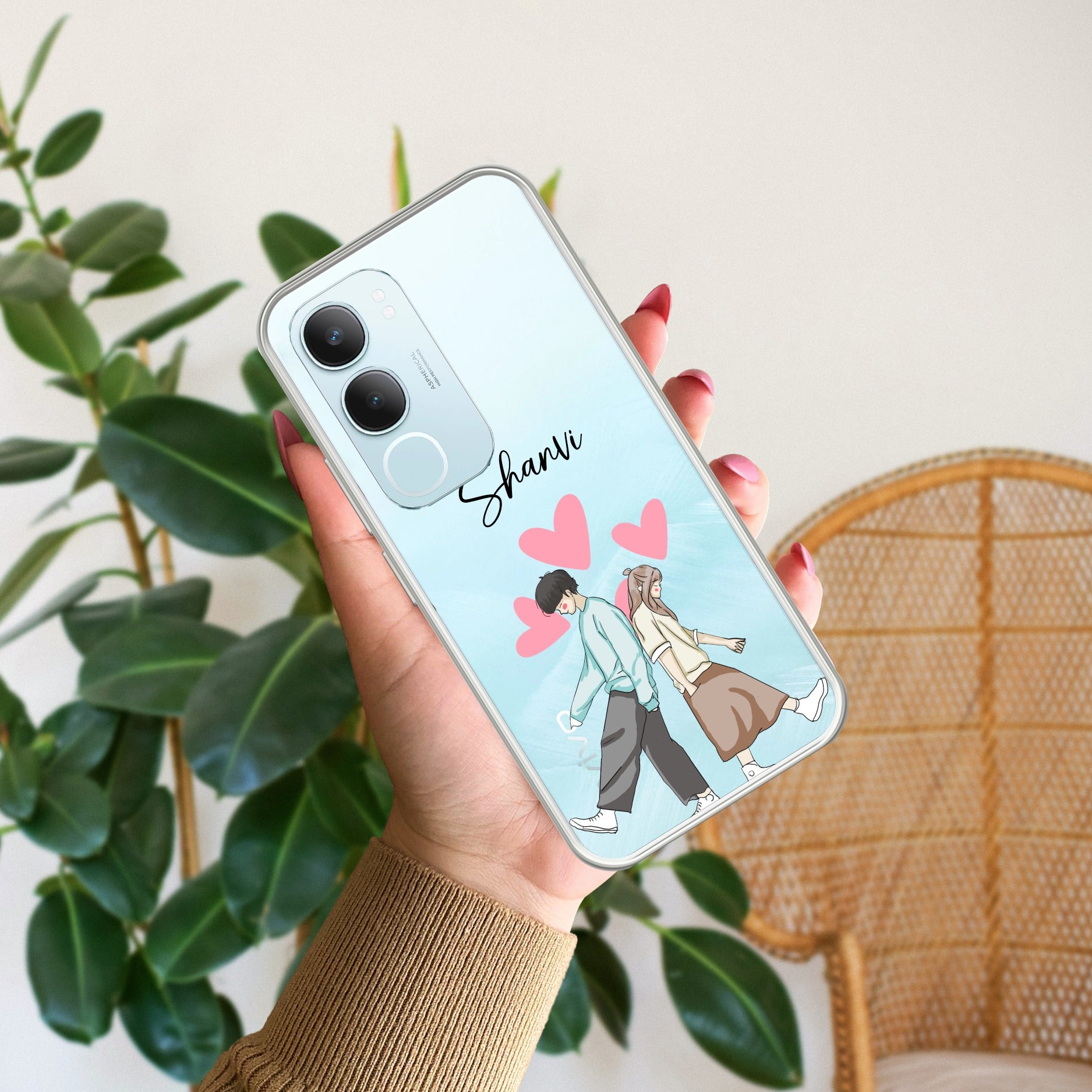 Love Couple Customize Transparent Silicon Case For Vivo Y29 5G