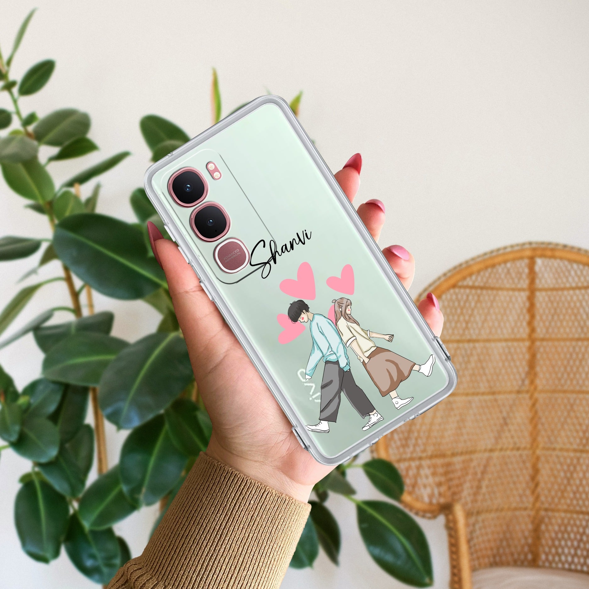 Love Couple Customize Transparent Silicon Case For Vivo Y31 5G
