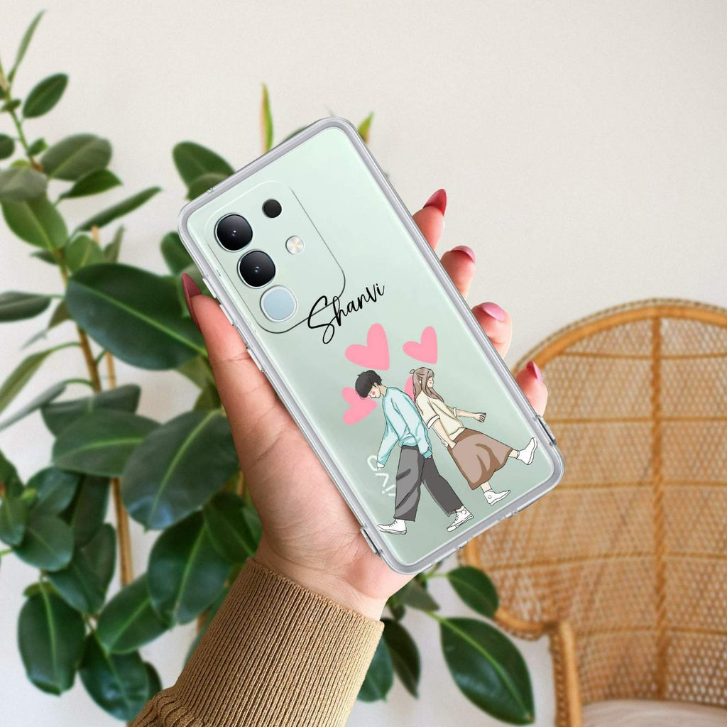 Love Couple Customize Anti Yellow Case For Vivo Y31 Pro 5G