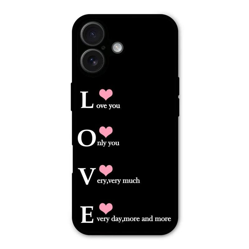 Love Glass Case Cover For iPhone 16 Plus