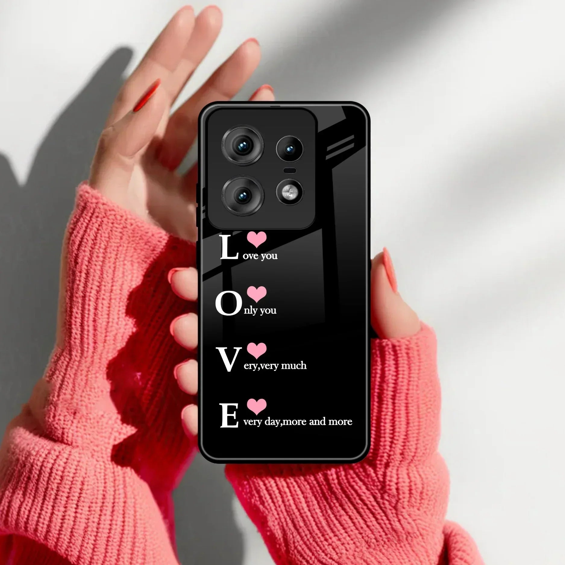 Love Glass Case Cover For Motorola - ShopOnCliQ