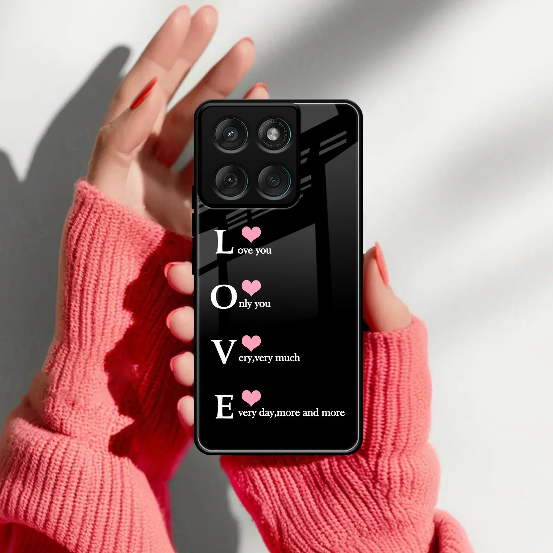 Love Glass Case Cover For Motorola - ShopOnCliQ