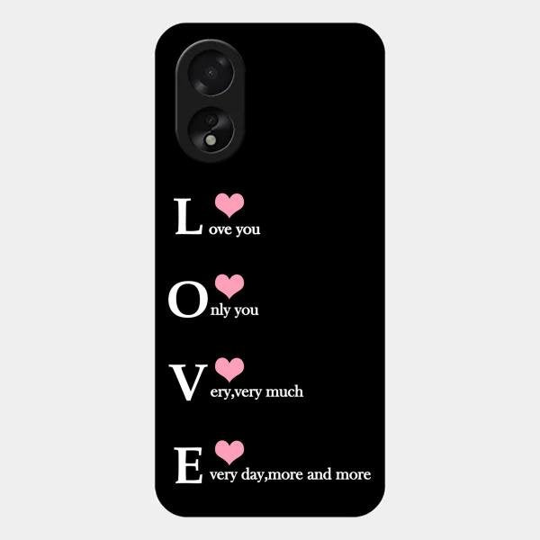 Love Glass Case Cover For Oppo A38