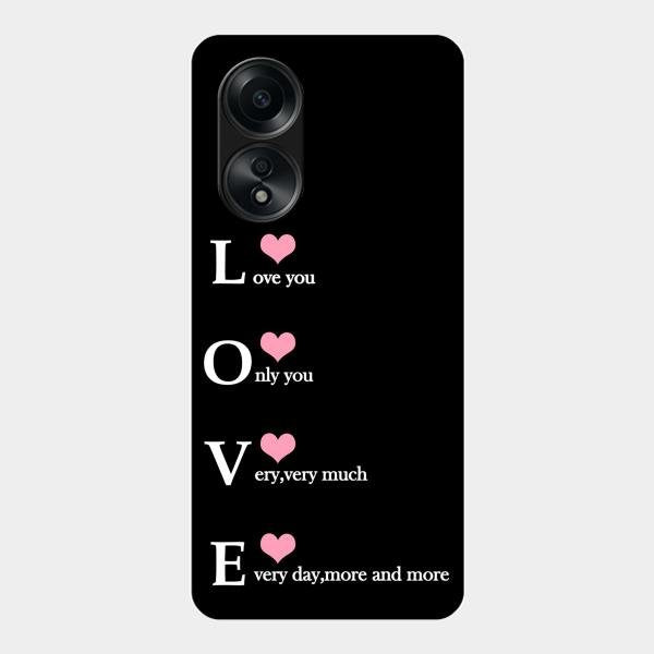 Love Glass Case Cover For Oppo A58