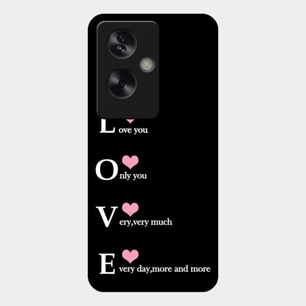 Love Glass Case Cover For Oppo A79 5G