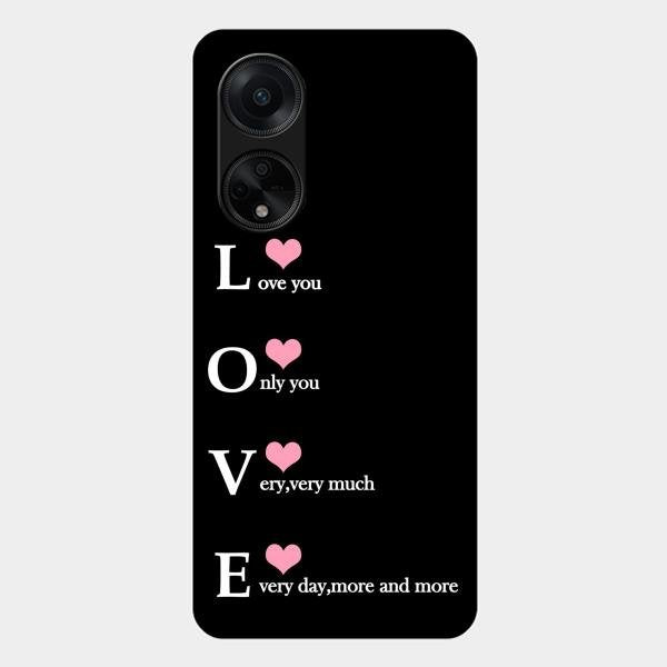 Love Glass Case Cover For Oppo F23 5G