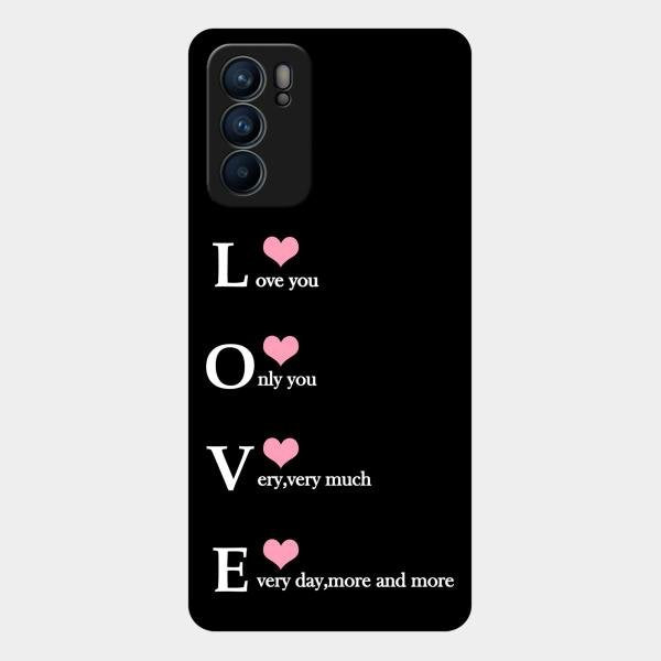 Love Glass Case Cover For Oppo Reno 6 5G