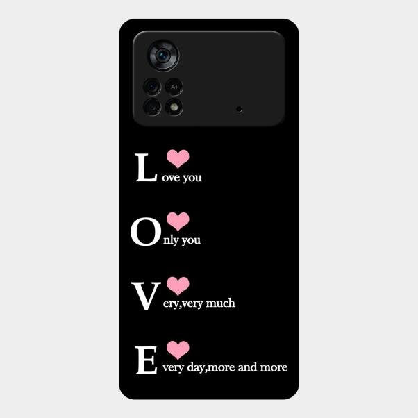 Love Glass Case Cover For Poco X4 Pro 5G