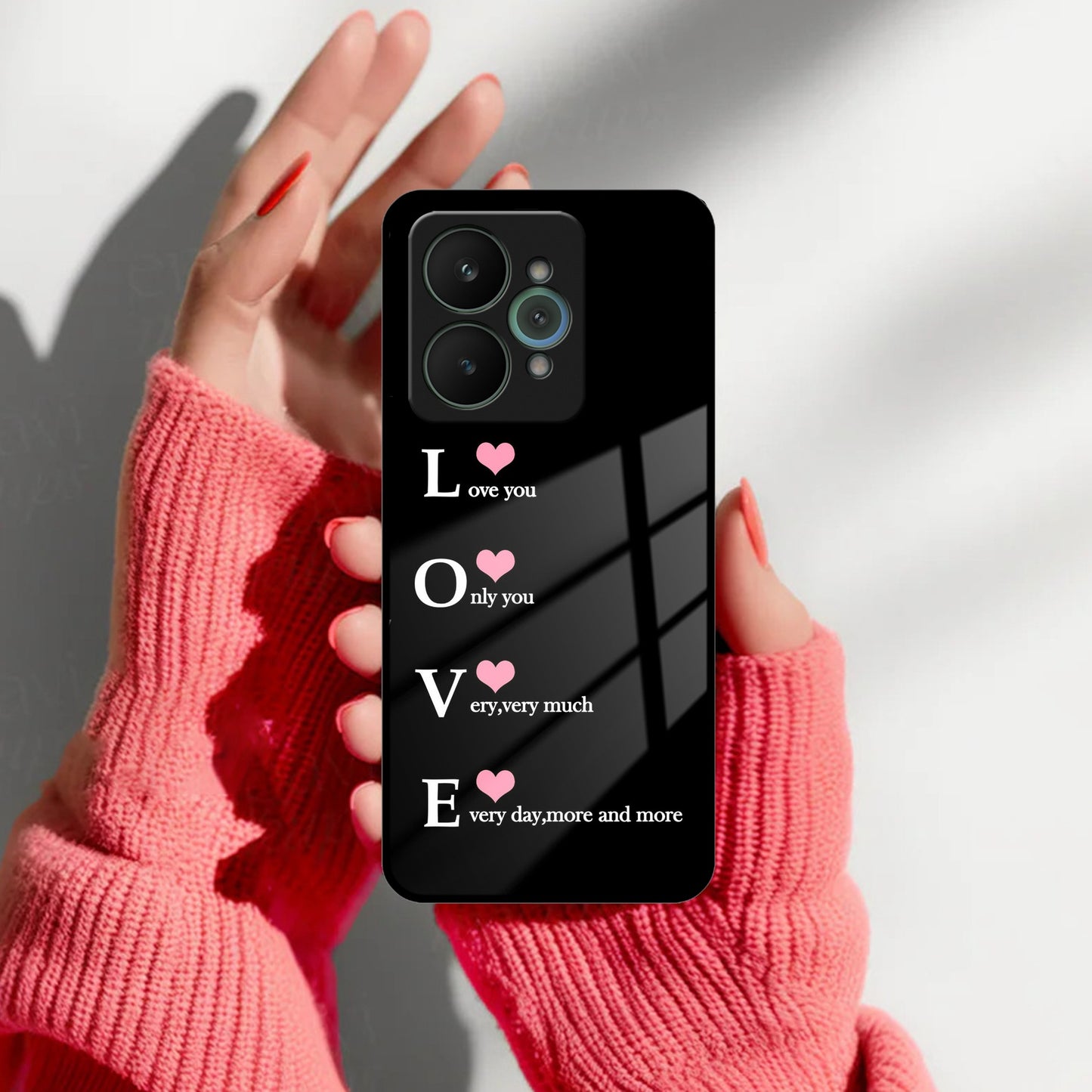 Love Glass Case Cover For Realme/Narzo