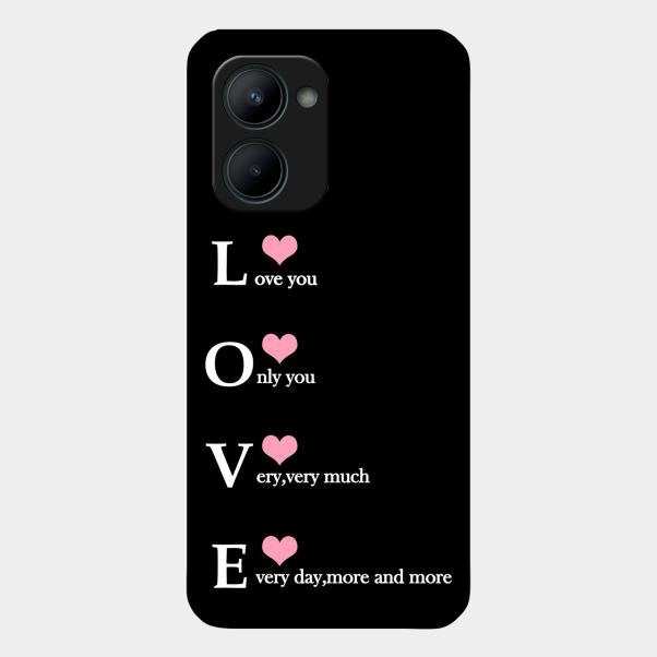 Love Glass Case Cover For Realme C33 2023
