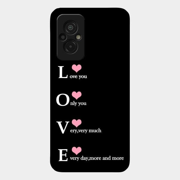 Love Glass Case Cover For Redmi 11 Prime 4G