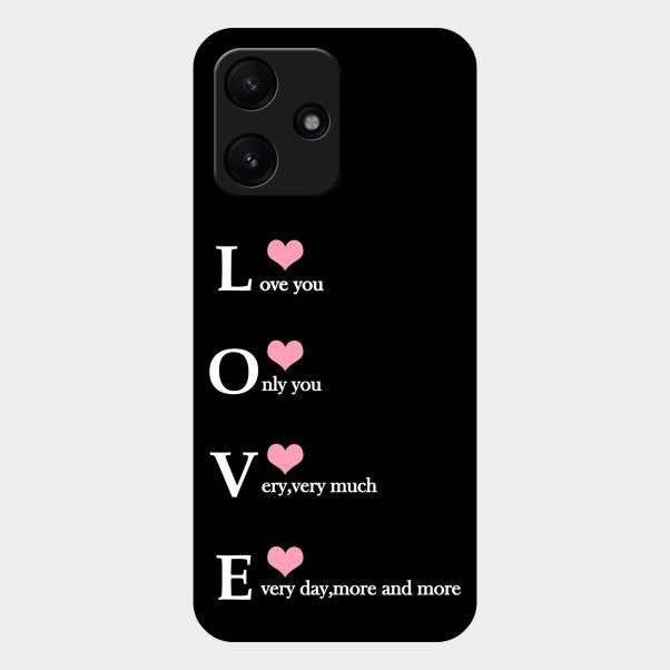 Love Glass Case Cover For Redmi 12 5G