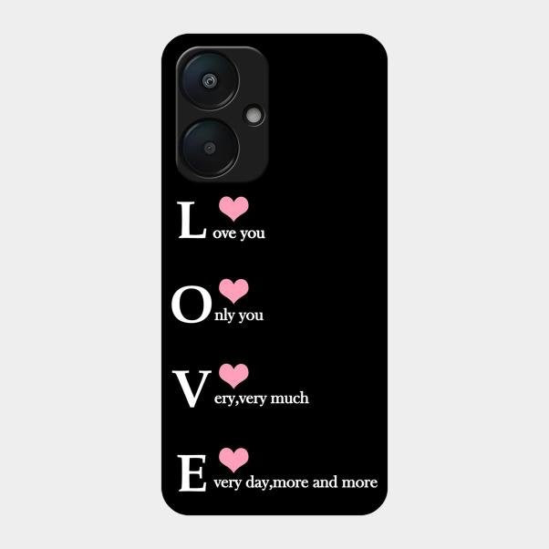 Love Glass Case Cover For Redmi 13C 5G