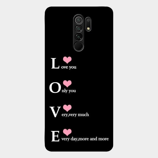 Love Glass Case Cover For Redmi 9 Prime