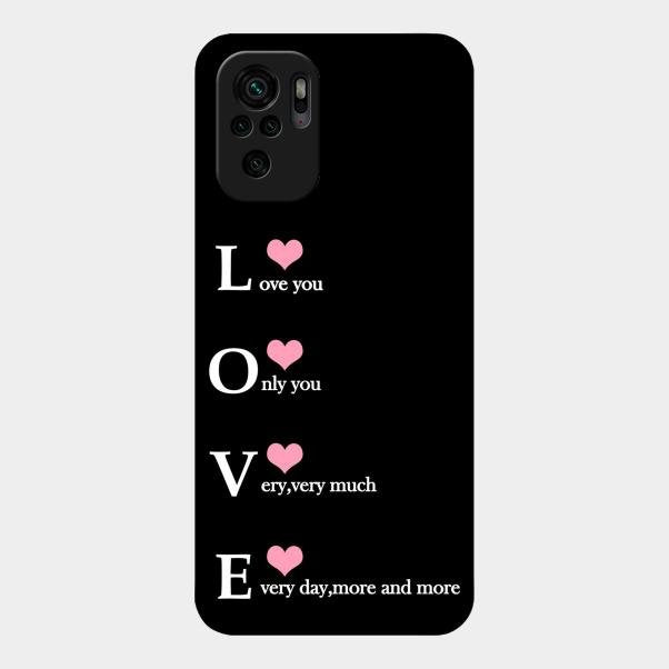 Love Glass Case Cover For Redmi Note 10